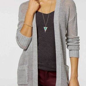 OHMG Grey Open Front Long Cardigan